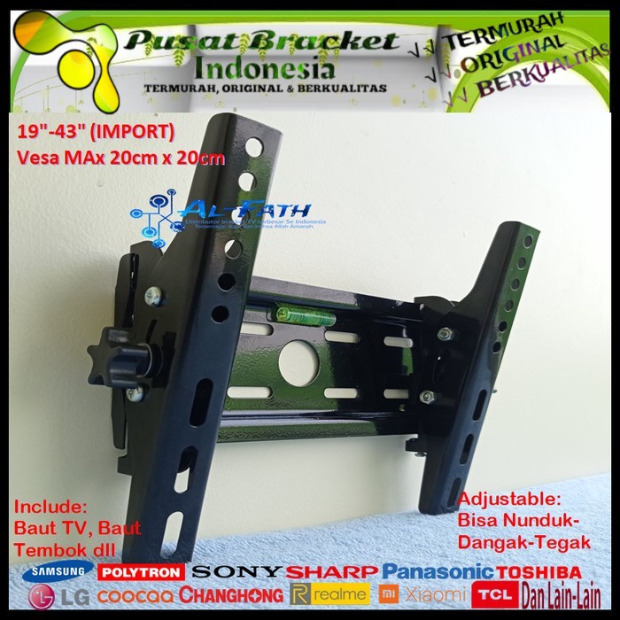 Bracket TV TOSHIBA 19 s/d 43 inch IMPORT QUALITY Garansi 100% cocok