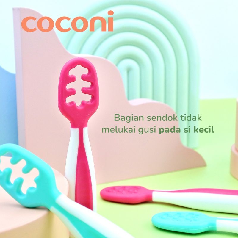 Coconi My First Pre Spoon / Sendok Belajar Makan Bayi ( Numnum Dips Look a Like )