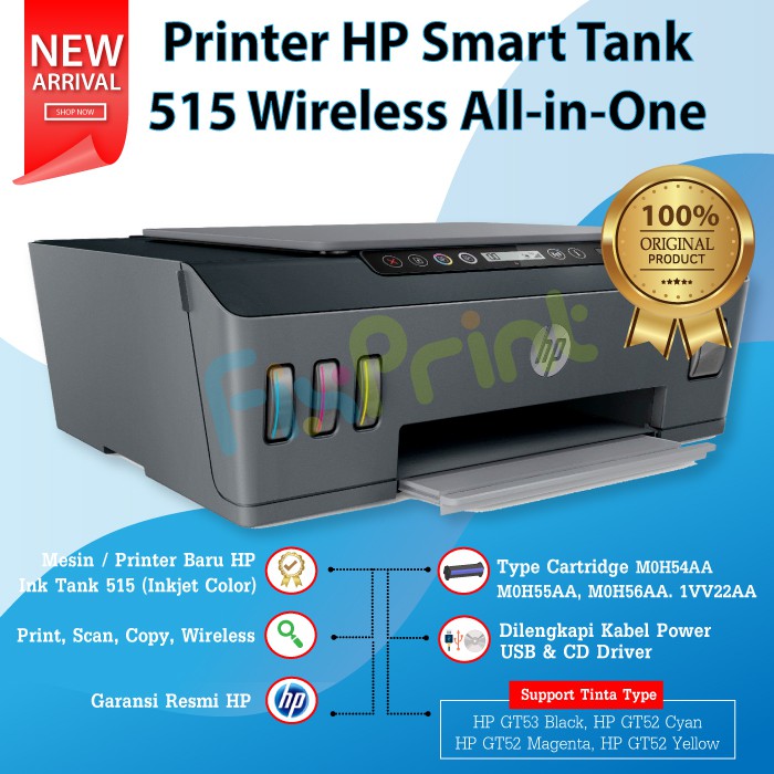 Printer HP Smart Tank 515 Wireless Print Scan Copy All in One