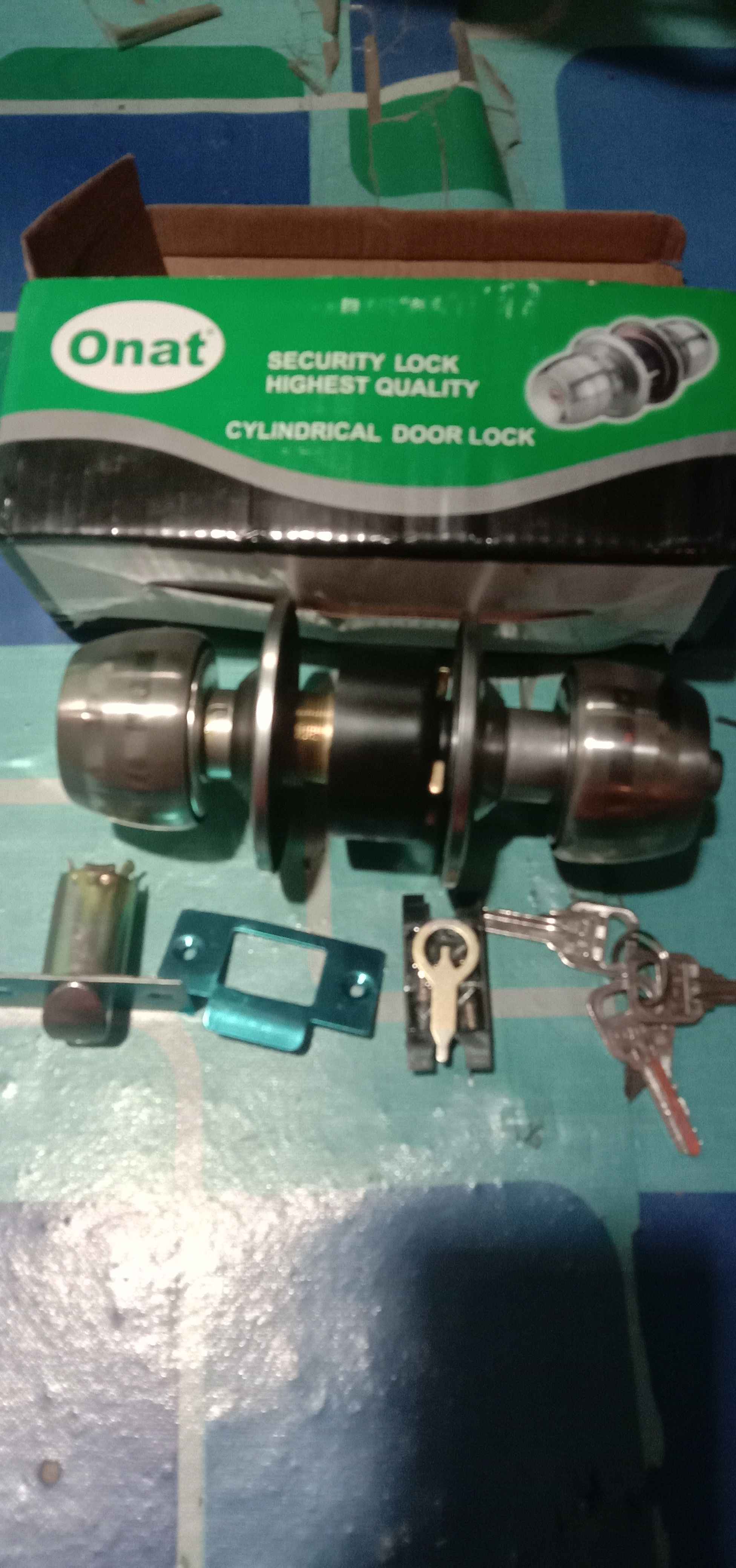 Kunci Pintu Kamar Mandi Bulat Onat / Tarikan Gagang Handle Putar Stainless