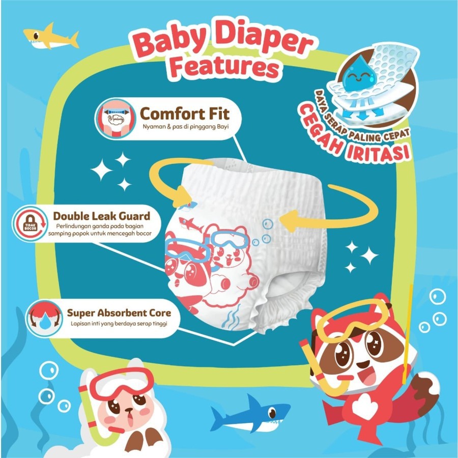 MOMBABY PANTS M54+6 / DIAPERS BAYI / POPOK BAYI