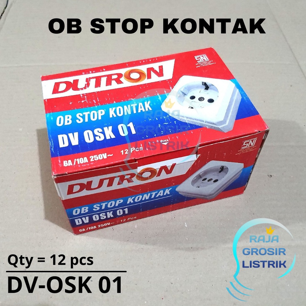 Grosir 12 Pcs DUTRON Stop Kontak Outbow DV OSK 01 Stop Kontak Tempel Dinding OB