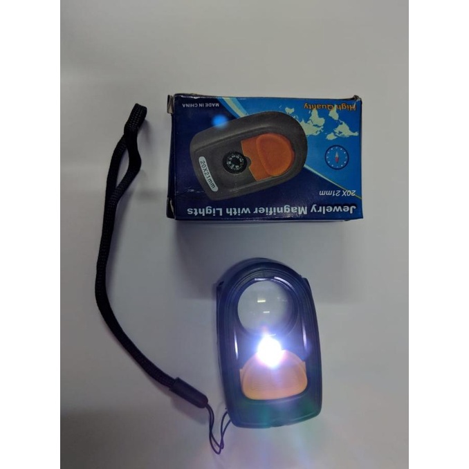 

Cuci Gudang Awal Tahun kaca pembesar 20x21 mm jeweltry magnifier with light + kompas Cuci Gudang
