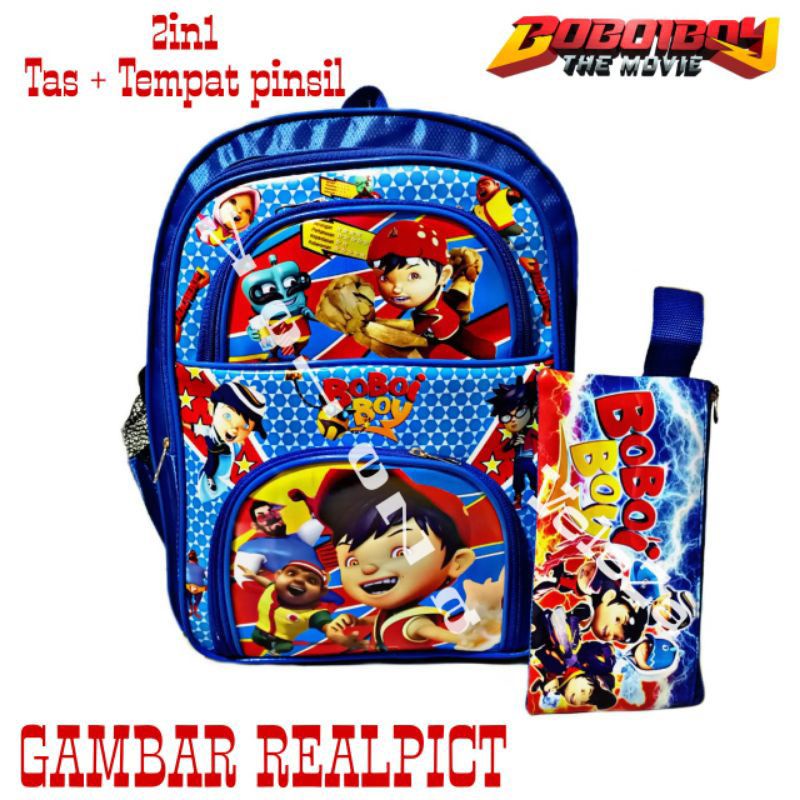 Tas ransel anak laki-laki karakter Boboiboy 2in1 - tas + tempat pinsil