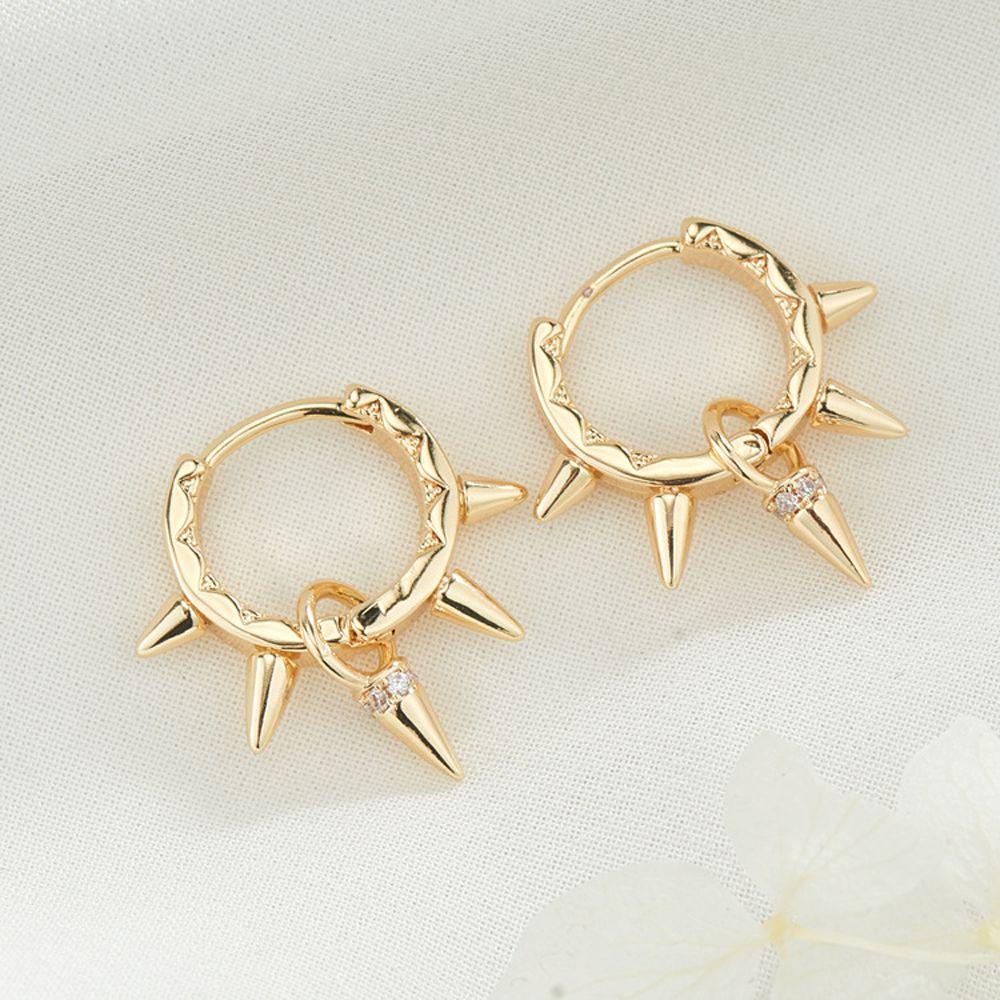 Needway Stud Earrings Keren Hadiah Gadis Sederhana Gaya Hip Hop Rivet Spike Earrings Menjuntai Earrings