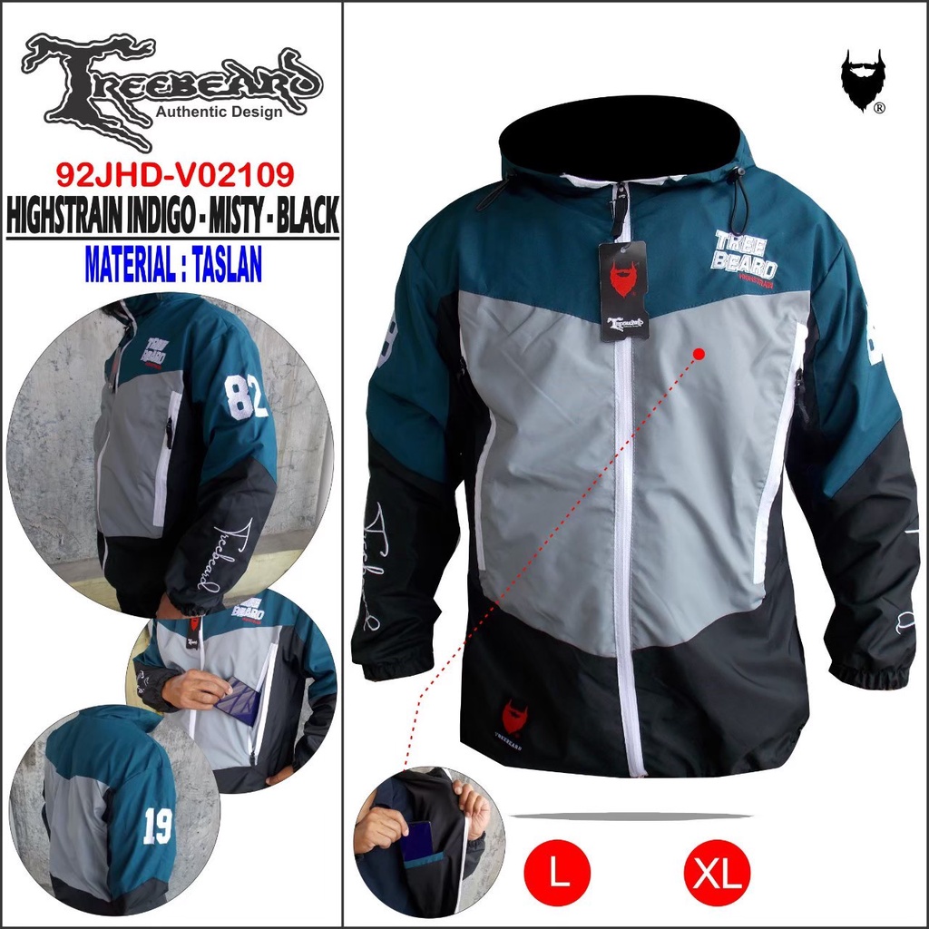 TERBARU ! JAKET HOODIE OUTDOOR TASLAN ANTI AIR WATERPROOF JAKET PRIA HIGHSTRAIN ORIGINAL TREEBEARD / JAKET MOTOR PRIA / JAKET PARASUT PRIA RAPPERWEAR TERBARU