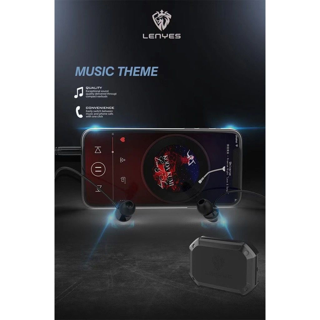 MINIGO HEADPHONE LF36 + BOX HEADSET GAMING LENYES LF36 IN EAR HIFI STEREO EARPHONES GAMING EXTRA BASS WITH HANDSFREE MICROPHONE