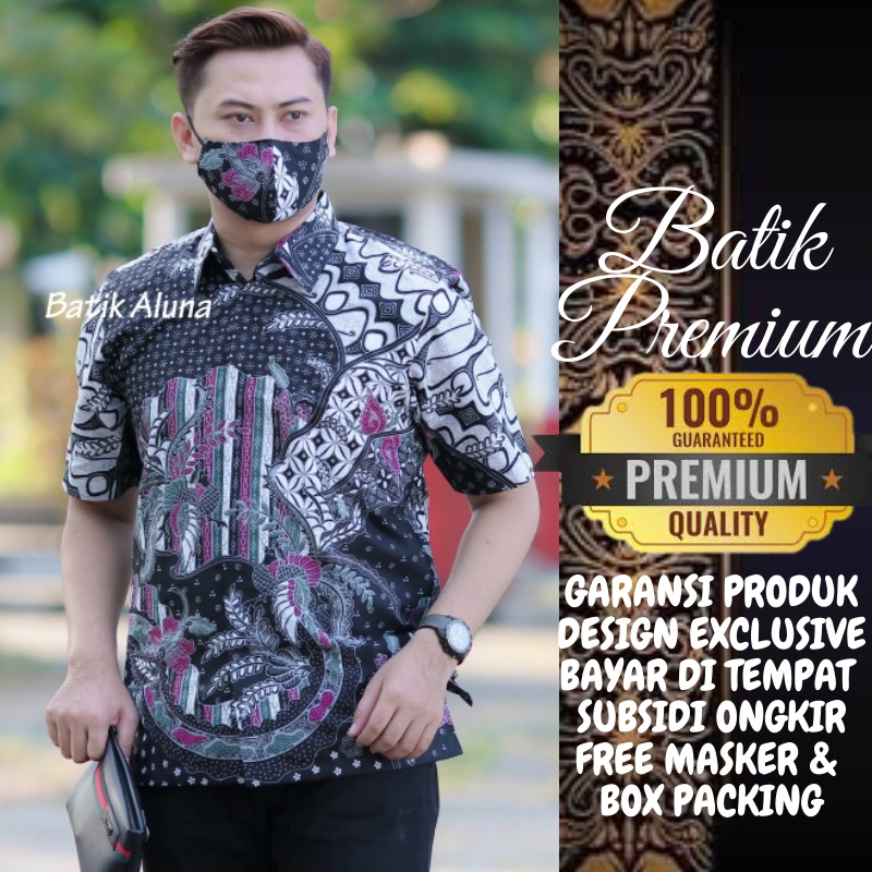 Baju Batik Pria Lengan Pendek Modern Mewah Danar Hadi Solo Keris Kerja Kantor Bahan Katun Full Furin