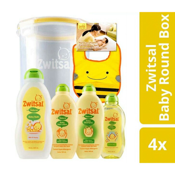 *BEST SELLER*  Zwitsal Baby Round Box / Small Gift Box / Basic Pack - Set Perawatan Bayi-2