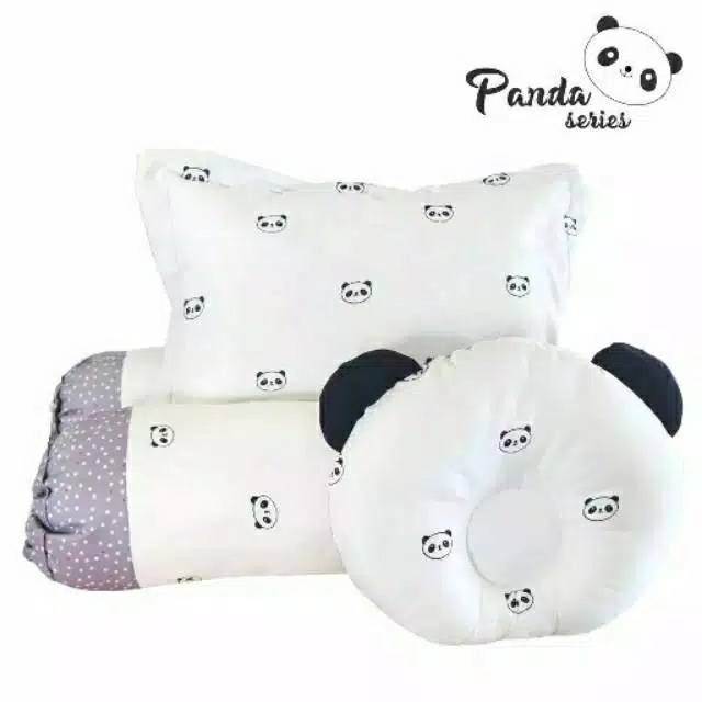 Omiland OWB1142 B+G Bantal Guling set Peang seri PANDA