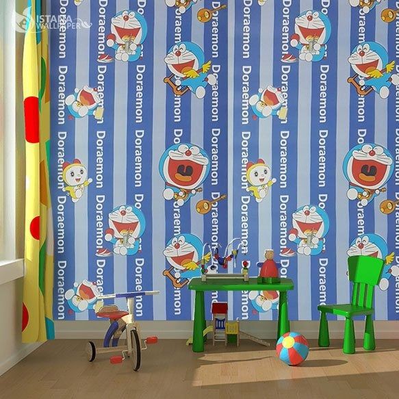 wallpaper doraemon garis wallpaper stiker doraemon wallpaper dinding doraemon 10meter