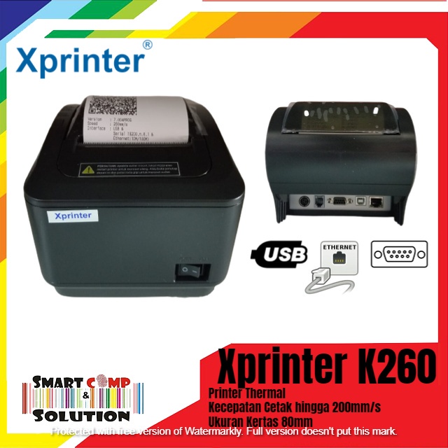 Printer Thermal Struk Nota 80mm Xprinter K-260 / K260 USB LAN Serial