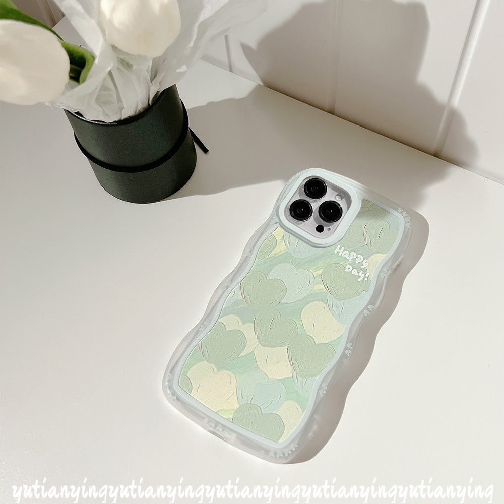 Casing Softcase TPU Realme 5 C35 C21Y C11 6i 5s 5i C15 C25s C12 C25Y C25Y C11 2021 C20A C1 C3 C20A Shockproof Aksen Hati Hijau