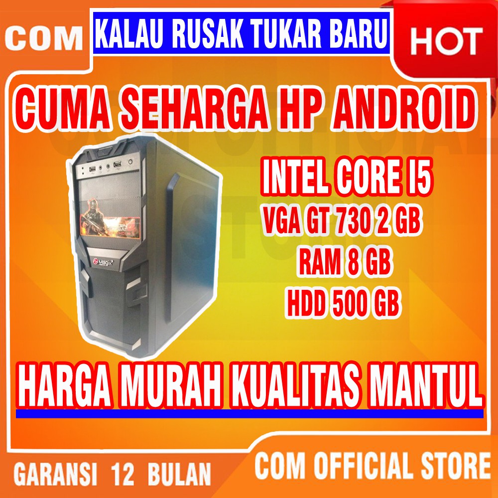 Bergaransi (GGP) cpu pc komputer computer CORE I5 8GB GAMING EDITING DESAIN rakitan MURAH CANGGIH