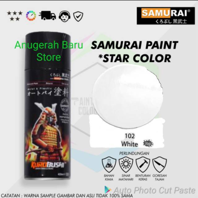 Pilox samurai  warna  putih WHITE 102 cat  samurai  cat  pylox 