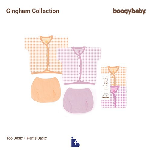 Makassar ! New Boogybaby Gingham Top Basic ( Kancing Depan ) + Celana Pop ( 2 Pcs )