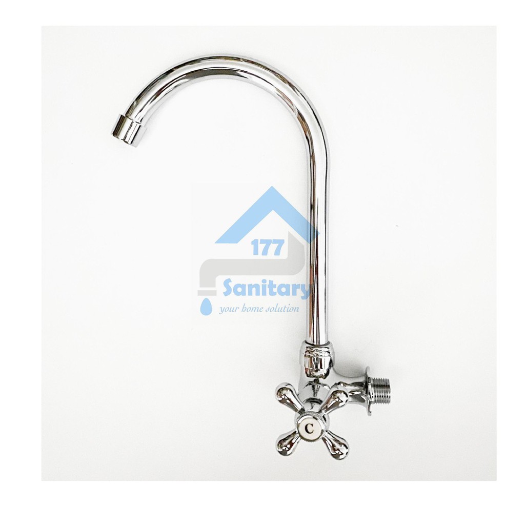 Kran Angsa Baling Kuningan tores 5009-Keran air sink Cuci Piring putaran karet valve bras Faucet/F24