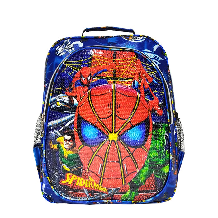 Tas ransel usap 2 gambar karakter spiderman Ultraman Ironman Tobot captain America Transformers