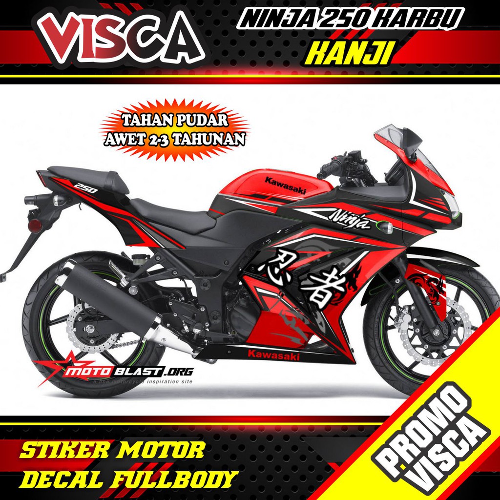 Decal Ninja 250 Karbu Full Body Stiker Ninja 250 Karbu Full Body Striping Ninja 250 Karbu Variasi Ka