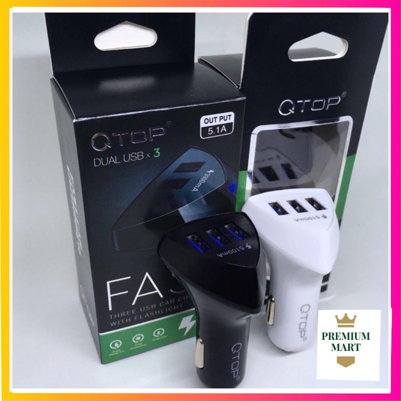 Qtop Saver Adaptor Mobil Aliens 3USB [GARANSI]