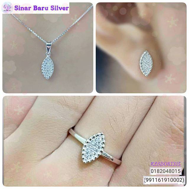 SinarBaru Kalung Liontin Silver925 1 set perhiasan kalung perak