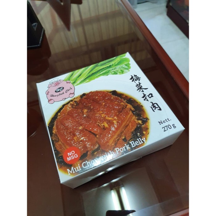 

Sayur Mui Choy dengan babi hong ; Mei Cai Kou Rou 梅菜扣肉