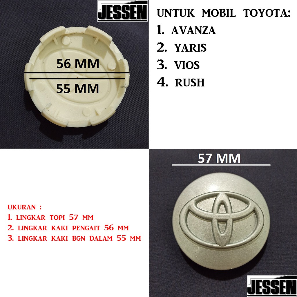 Dop center velg racing oem toyota avanza rush