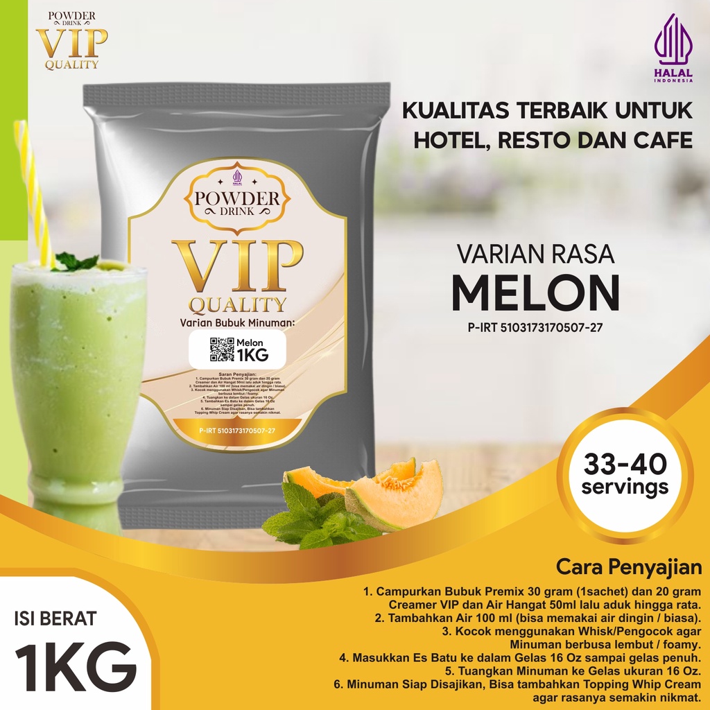 

Bubuk Minuman Kualitas VIP Rasa Melon 1 Kg Melon Bubuk Minuman Kelas VIP Boba Drink Powder