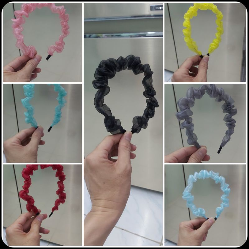 Bando Korea Bando Scrunchie Kaca Aneka Motif