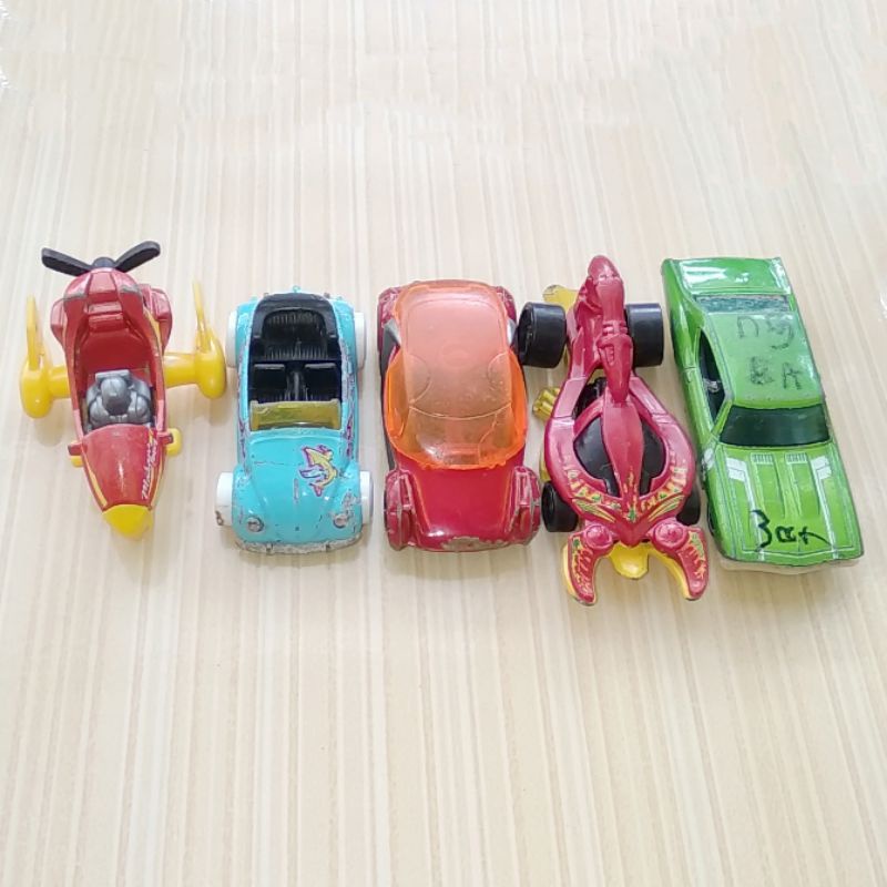 Paket 5 Mainan / Pajangan Mobil Diecast Hot Wheels Toys Bekas Murah 01