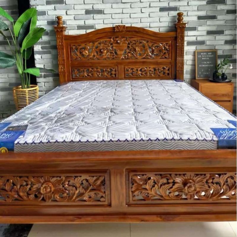 dipan kayu jati/dipan jati/dipan rahwana/tempat tidur/dipan minimalis/dipan kasur 180x200