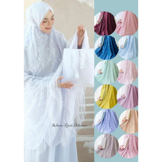 Mukena Rusia Danalova, Mukena Dewasa Super Mewah Terbaru, Mukena Tulle Rusia, Mukena Lebaran Exclusi