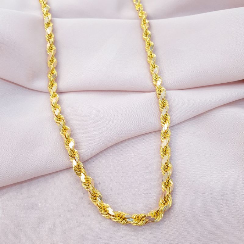 Kalung dewasa model tambang jumbo korea 20 gram emas asli kadar 420