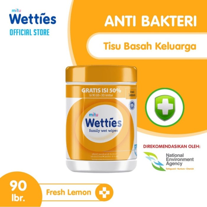 

TISSUE BASAH WETTIES MITU 90S BOTOL FRESH LEMON 4320675