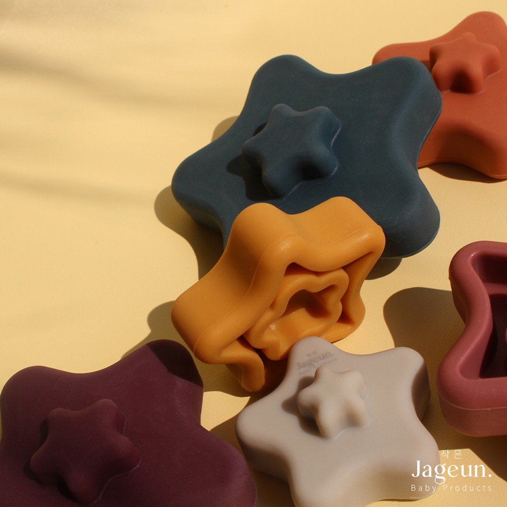 JAGEUN Premium Silicone Baby Teether Stack | Bintang Gigitan Bayi