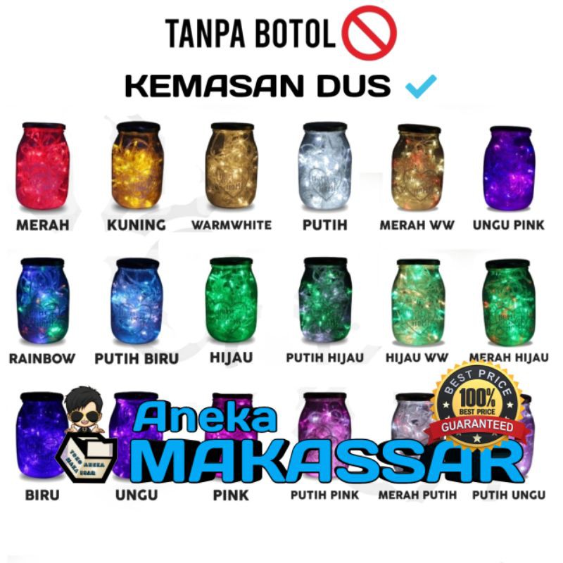 Makassar V14 Lampu tumblr LED lampu hias warna warni panjang 10 meter bisa disambung