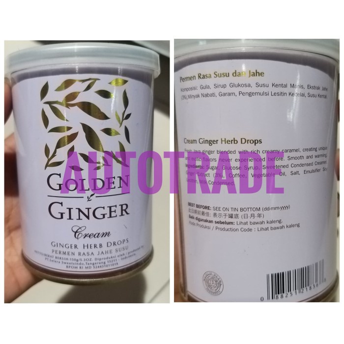 

GOLDEN GINGER CREAM PERMEN JAHE SUSU GINGER HERB DROP PERMEN JAHE SUSU
