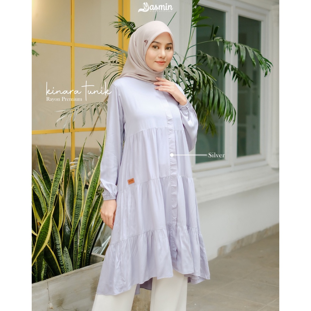 Kinara Tunik Ruffle By Yasmin Hijab atasan long tunik canda susun