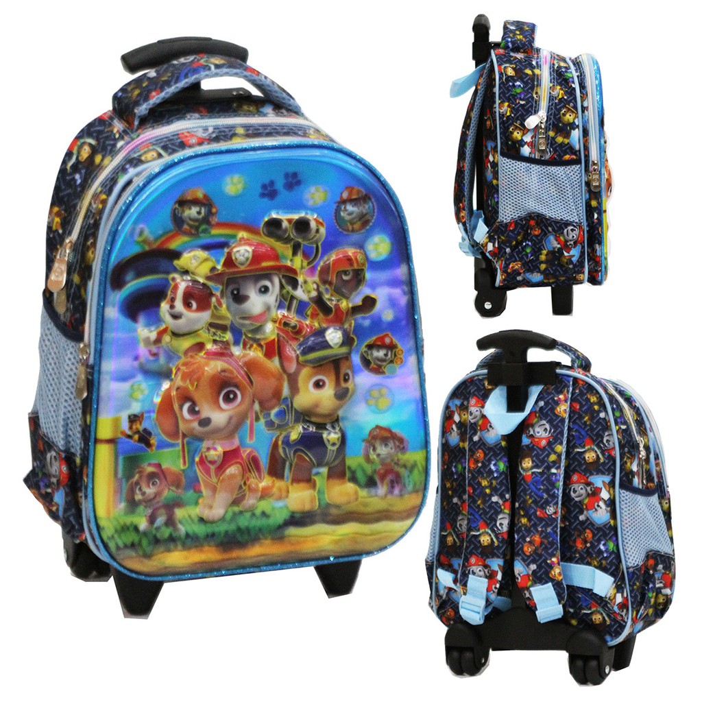 Tas Trolley TK Import - Paw Patrol 5D Timbul Hologram Dua Kantung