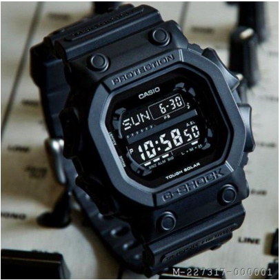 JAM TANGAN PRIA SPORTY GX 56 FULL BLACK FREE BATERAI DAN BOX