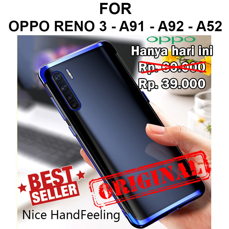 TPU PLATING case Oppo Reno 3 - A91 - A92 - A52 softcase casing cover ultra thin