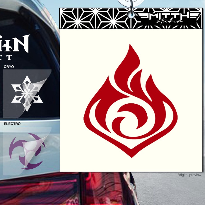 Stiker Genshin Impact Cutting Sticker Decal Waterproof aksesoris Mobil Motor