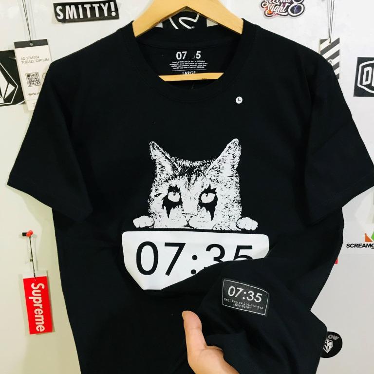 T SHIRT Hitam SMITTY 07:35 Big Size ORIGINAL COTTON REAKTIF 24s (USA)