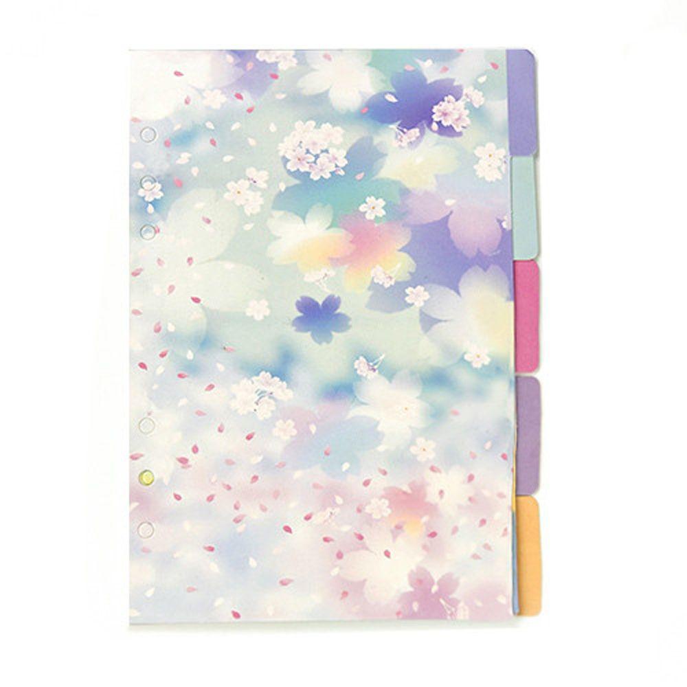 Agustinina Notebook Divider Index Personal Diary Stationery 6-Ring Binder Binder Kartu Indeks Pengikat Daun Longgar A5 A6 Halaman Pemisah Daun Longgar