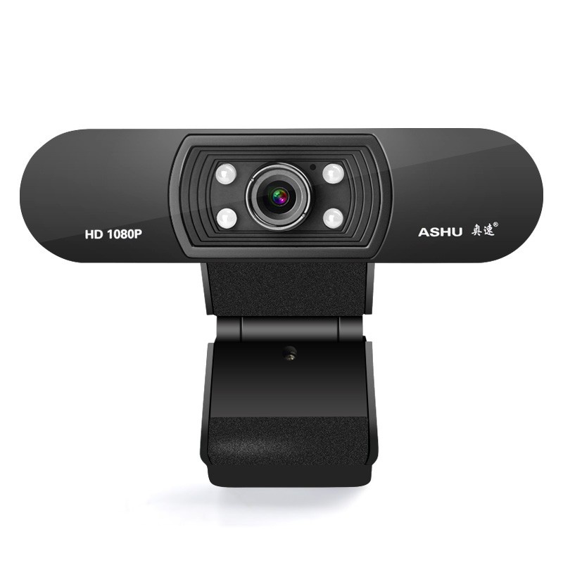 ASHU HD Webcam Desktop PC Laptop Video Confrence 1080P with Mic H800 - Black