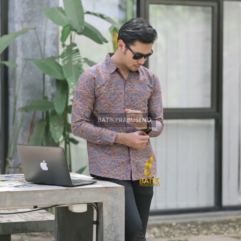 WIDYADHARMA KEMEJA BATIK PRIA ASLI PRABUSENO ORI ORIGINAL BRAND 100% LENGAN PANJANG SLIMFIT SLIM FIT