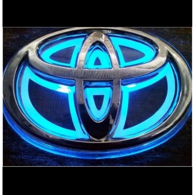 Emblem Mobil Car Logo Toyota LED Nyala Biru