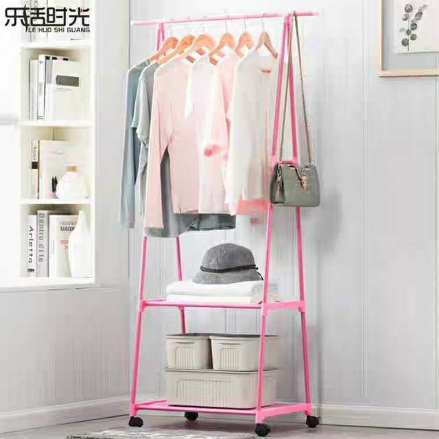 STAND HANGER CLOTH RACK LEMARI RAK  BAJU  PORTABLE  GANTUNGAN 