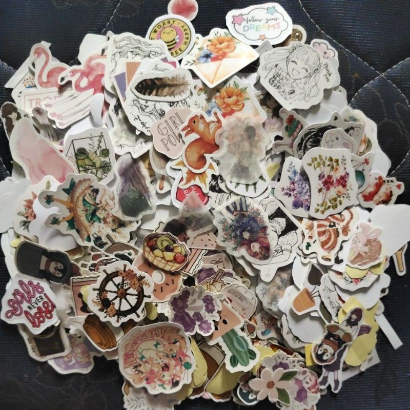 

ecer sticker motif satuan gaya random untuk dekorasi