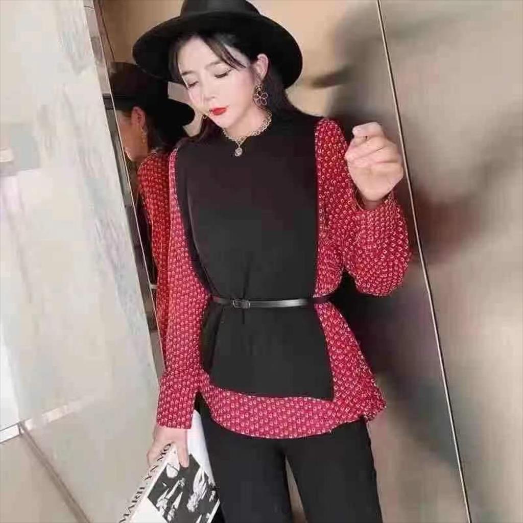 SETELAN ATASAN WANITA IMPORT/ SET 2IN1 BLOUSE PLISKET N ROMPI RAJUT  FS Bangkok